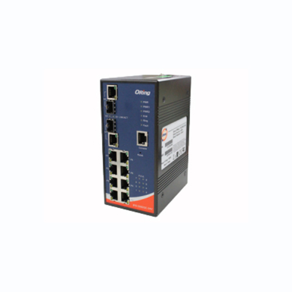 Oring Networking 8x 10/100TX (RJ-45) PoE @15.4Watts + 2x Gigabit Combo (SFP/RJ-45) IPS-3082GC-24V